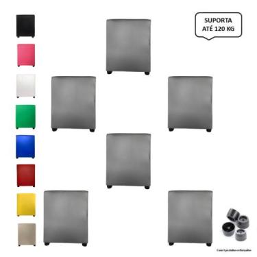 Imagem de Kit 6 Pufs Puff Banqueta Cubo Quadrado Decorativo Casa - Mercadão Dos 