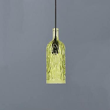 Imagem de Luminária Pendente com Cúpula de Vidro de Garrafa de Vinho para Teto | Luminária Suspensa Estilo Vintage para Sótão com Lâmpada E27 | Lustres para Sala de Jantar/Restaurante, Bar, Café, Cozi