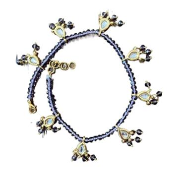 Imagem de Tornozeleiras reversíveis feitas à mão, Latão, Kundan