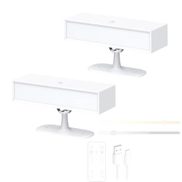Imagem de GZZBMY Lâmpadas de parede com bateria LED com controle remoto Iluminação de parede regulável com interruptor de toque 360° Arandela magnética giratória para quarto sala de estar escada corredor