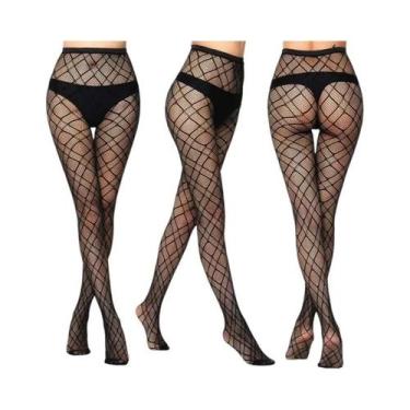 Imagem de Meias-calças Femininas Sensuais De Malha Transparente Com Estampas Gót