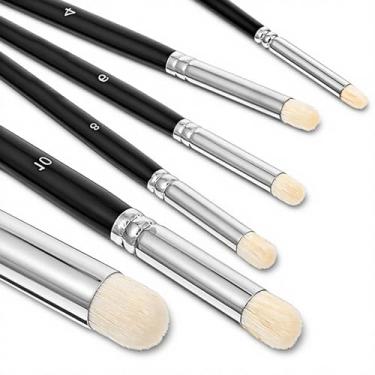 Imagem de Conjunto de pincéis secos para pintura em miniatura, pincel de pintura a seco, 6 tamanhos de pincéis de hobby de detalhes profissionais para mesa, jogos de guerra, modelos em escala e pintura acrílica