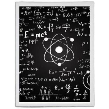 Imagem de Quadro Decorativo Física Átomo Equação 33X24Cm - Branca