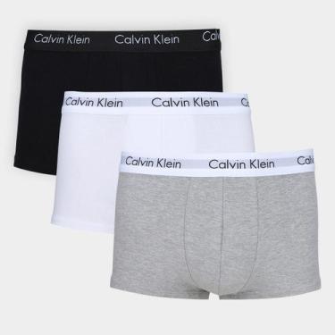 Imagem de Kit Cueca Calvin Klein Trunk Low Rise 4 Peças, Branco, Preto, P