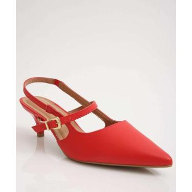 Imagem de Scarpin Feminino Slingback Salto Fino Vizzano-11260, Vermelho, 37