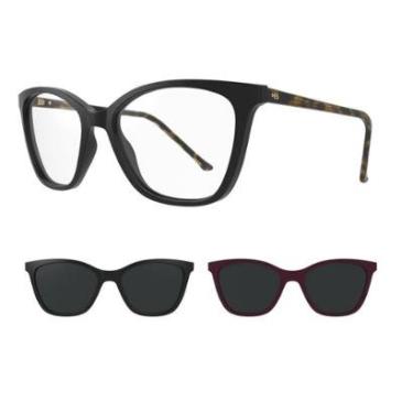 Imagem de Armação De Óculos Hb Clip On Switch 0385 10103850687032 Preto Brilho-Feminino