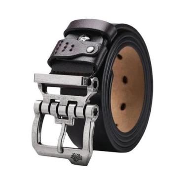Imagem de Cinto Masculino De Couro Genuíno De Luxo Com Fivela Vintage Para Jeans