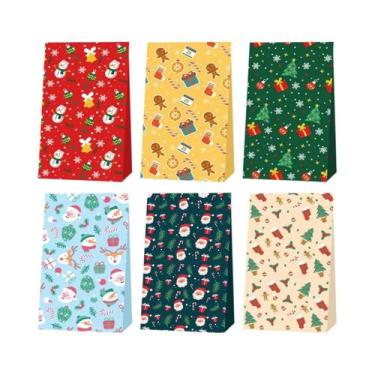 Imagem de 12 Sacolas De Papel Reutilizáveis Para Calendário Do Advento De Natal,