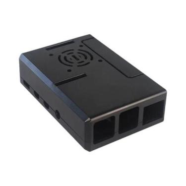 Imagem de Capa Transparente Preta Em ABS Para Raspberry Pi 4 Modelo B Com Tampa 