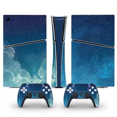 Imagem de Skin Wrap Compatible with PS5 Slim Digital, Vinyl Decal Protective Game Sticker Cover for Wireless Console & Controller (Blue Sky)