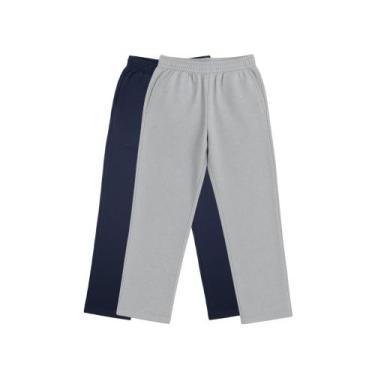 Imagem de Kit 2 Calças de Moletom Unissex Cinza e Azul Caimento Confortável - ZZ