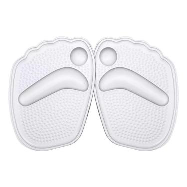 Imagem de Par Palmilha Ortopédica Protetor Para Pés Almofadas Silicone Sapato Branco
