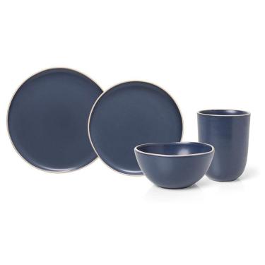 Imagem de Jogo Copa E Cia 16 Peças Vivant Em Cerâmica Azul