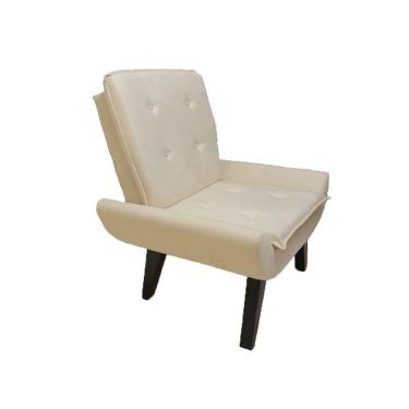 Imagem de Poltrona Decorativa Emilia Plus Pé Palito Em Suede - Bege - Cor: Bege