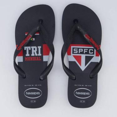 Imagem de Chinelo Havaianas São Paulo Tri Mundial Preto, 37-38
