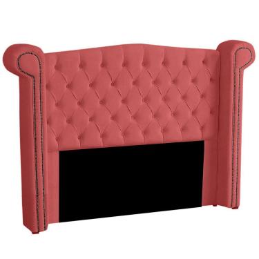 Imagem de Cabeceira Casal Queen Size Estofada Para Cama Box Ayla Veludo Cor Rose