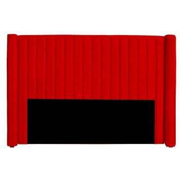 Imagem de Cabeceira Casal Queen Size Estofada Para Cama Box Alicia Veludo Cor Vermelho
