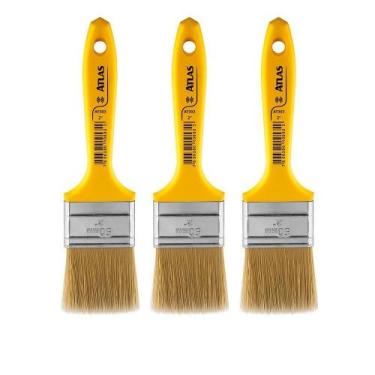 Imagem de Pincel Atlas, Trincha Média, Cerdas Sintética, 2"- 3 Unidades - PINCEI