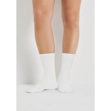 Imagem de Kit 10 Meias Em Algodão Cano Longo - Branco P - Hering Intimates, P