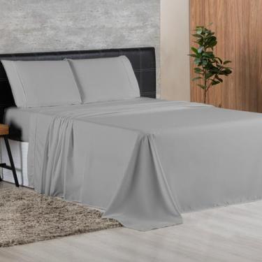 Imagem de Jogo de Cama Queen Completo Lençol com Virol Percal 400 Fios Ponto Pal