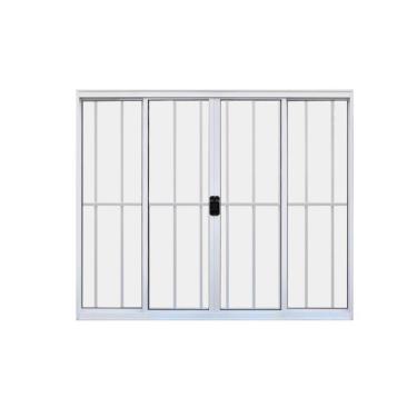 Imagem de Janela 4 Folhas De Correr C/ Grade 1.00 X 1.20 Alumínio Branco Linha Modular - Hale
