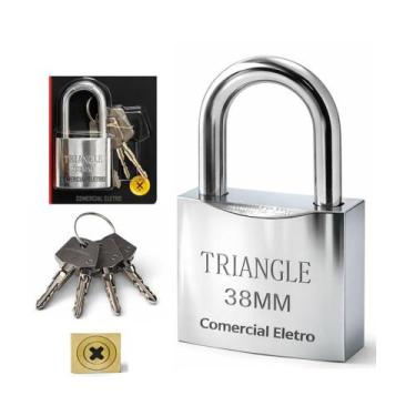 Imagem de Cadeado 38mm Mega Resistente Chave Tetra Fechadura Anti-broca Com 3 Ch