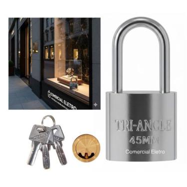 Imagem de Cadeado pequeno 45mm Chave Atomica Anticopia Antimicha Prevenção antif
