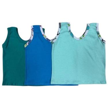 Imagem de Camiseta recem nascido menino kit 3 camisetas regatas infantil - CLECI