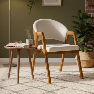 Imagem de Cadeira Sala de Jantar Premium com Braco Madeira Macica Movellu Home