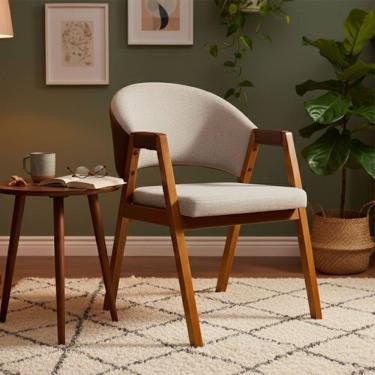 Imagem de Cadeira Sala de Jantar Premium com Braco Madeira Macica Movellu Home