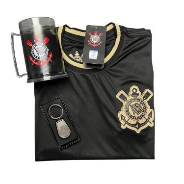 Imagem de Kit Corinthians Camisa Símbolo Gold + Caneca + Chaveiro Brasão - Masculino-Masculino
