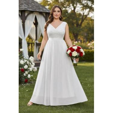 Imagem de Vestido De Noiva Princesa Renda Branco Casamento 94 Longo - Shoopweb, 