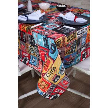 Imagem de Toalha de Mesa Retangular em Tecido Jacquard Estampado Automotivo Gara