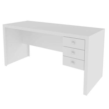Imagem de Mesa Escrivaninha com 3 Gavetas para Escritório 155cm ME4113 Branco Te