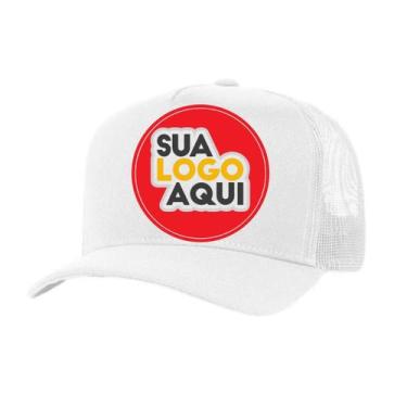 Imagem de Kit 4 Bonés Personalizados DTF Trucker Redinha Tela Aba Curva Cor:Bran