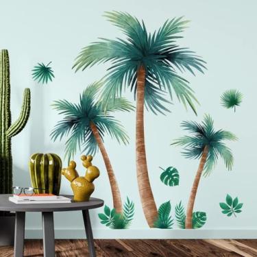 Imagem de Adesivo de Parede 3D AM AMAONM Decoração Tropical de Coqueiro