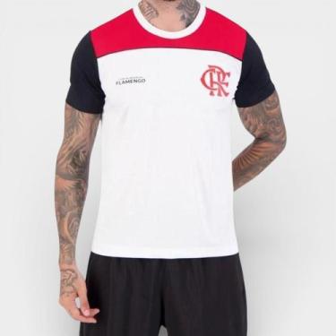 Imagem de Camiseta Flamengo Fulgor Masculina - Branco e Vermelho - M - Braziline