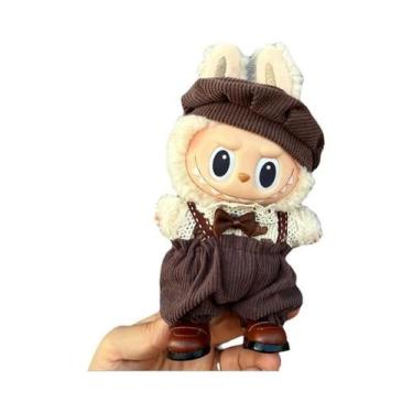 Imagem de Conjunto De Roupa Para Boneca Labubu De Vinil 17cm: Vestido De Bolinha