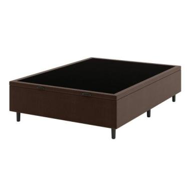 Imagem de Base Box Baú Casal 138x188x42 Hypnos Marrom Umaflex Espaço Extra e Est
