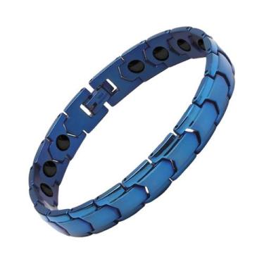 Imagem de Pulseira Esportiva Masculina De Aço Titânio Com Terapia Magnética, Des