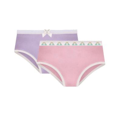 Imagem de Kit Com 2 Calcinhas Infantil Para Meninas Selene, M, Lilás