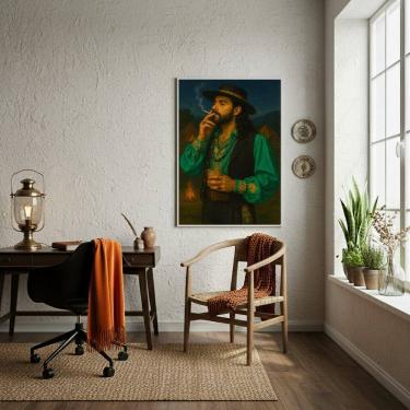Imagem de Quadro Decorativo Exú Cigano 70x50cm Mold Branca