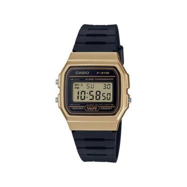 Imagem de Relógio Casio Digital Unissex Clássico Dourado F-91WM-9ADF