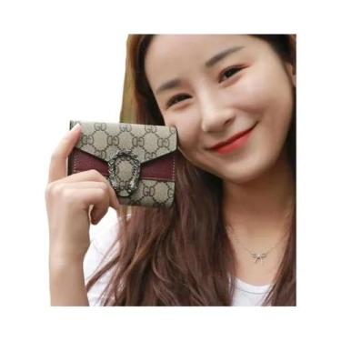 Imagem de Carteira Curta Feminina Elegante Com Três Dobras E Porta-Cartões Com L