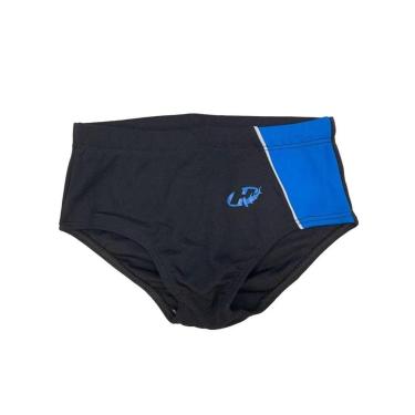 Imagem de Sunga Hammerhead helanca viés - Infantil - Preto/Azul Turquesa-Unissex