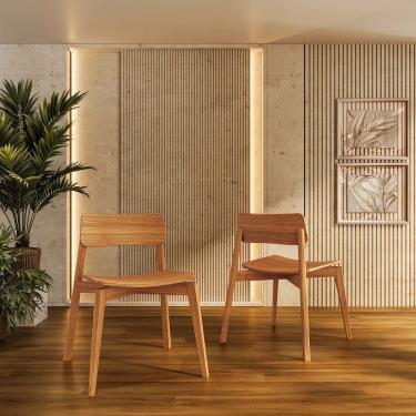 Imagem de Conjunto Nature com 2 Cadeiras Rústico Claro Madeira Pinus