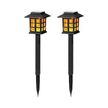 Imagem de Lanterna Solar À Prova d'Água Com 10 LEDs Luzes Piscantes Para Jardim,