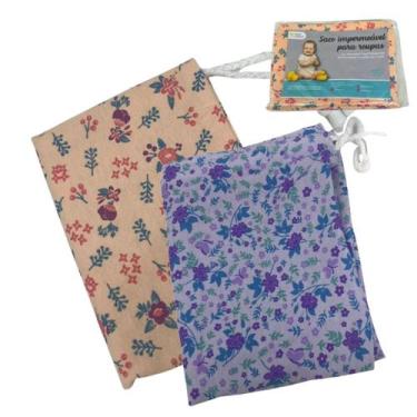 Imagem de Kit 2 Sacos Flor Impermeável Reutilizável Roupa Molhada Suja - Minha E