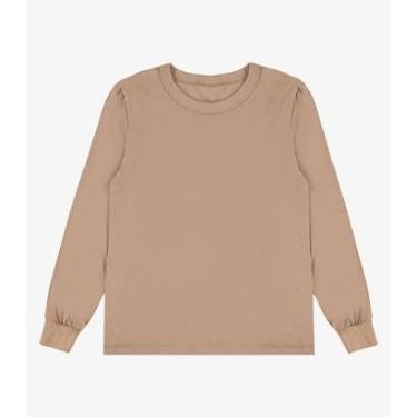 Imagem de Camiseta Manga Longa Básica Rovitex Kids Marrom-Masculino