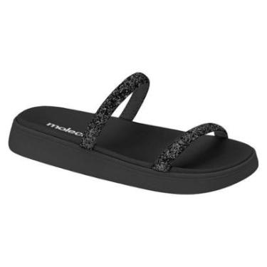 Imagem de Sandália Papete Feminina Moleca Flatform Glitter Cor:;Tamanho:38-Feminino